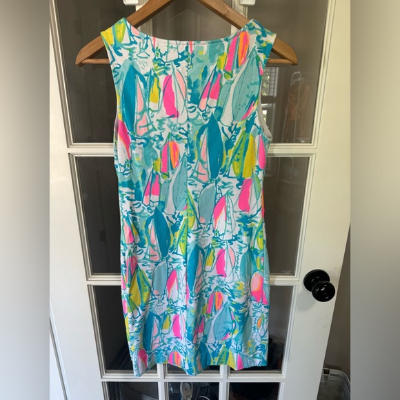 Lilly Pulitzer Harper Beach And Bae Sailboat French Terry Jersey Shift Dress XS - Picture 3 of 3
